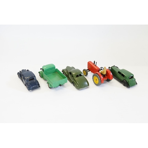 279 - A Tray of 1940s/1950s Dinky Toys to include 30c - Daimler, 40a - Riley Saloon, 300 - Massey-Harris T... 