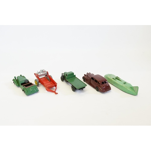 289 - A Tray of 1940s/1950s Dinky Toys to include 36d - Alvis Sports Tourer, 27c - Manure Spreader, 25a - ... 