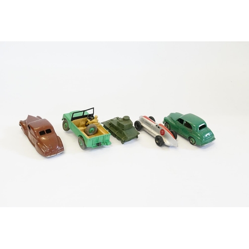 291 - A Tray of 1940s/1950s Dinky Toys to include 39c - Lincoln Zephyr, 340 - Land-Rover, 152a - Light Tan... 