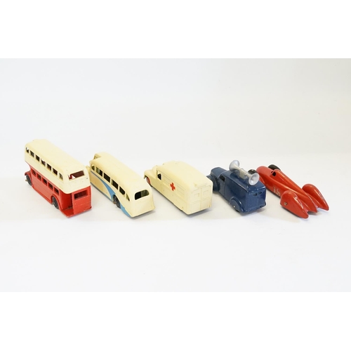 293 - A Tray of 1940s/1950s Dinky Toys to include 29c - 1st Type Bus, 29e - Single Deck Bus, 30h - Ambulan... 