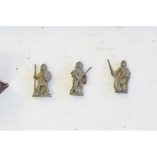 243 - 3 x Delprado Metal Figures, a Silver Figure on stand & three small white metal figures.