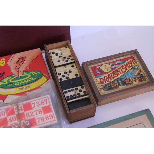 415A - A Box of Original 1960s/1970s Games to include a Wooden Boxed Set of Draughts, Four Plus Four, a Tel... 