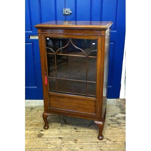 591 - An Edwardian Mahogany Astragal Glazed Display Cabinet with fitted shelves. Measuring: 123cm H x 71 W... 