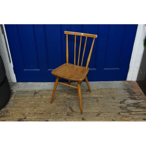 594 - A 1960s Stick Back Dining Room Chair, Stamped Ercol. Reg. Design No: 884923.