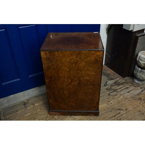 601 - A late Victorian burr walnut veneered and brass banded Collectors cabinet with monogram and coronet ... 