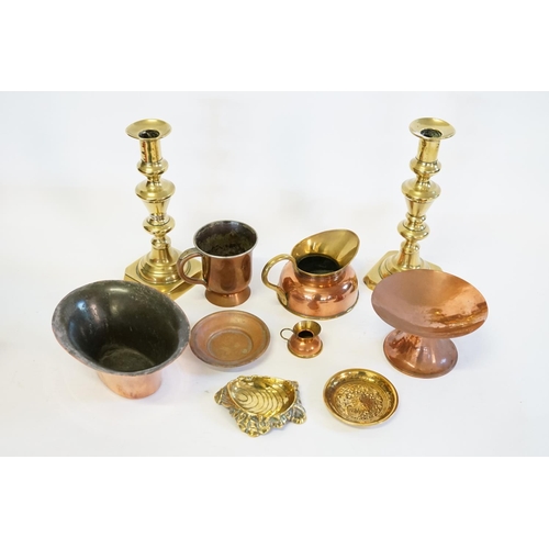 362 - A Pair of Brass Candlesticks, 