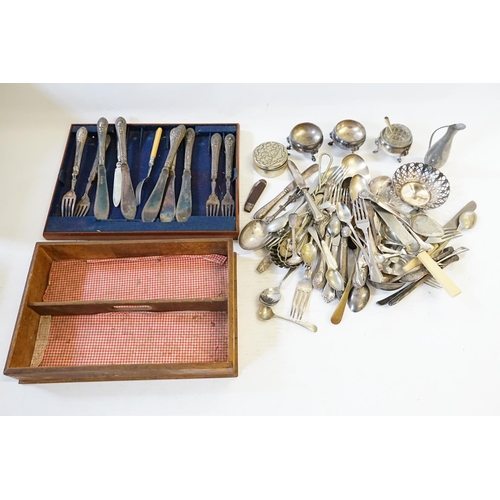 95 - A Silver Coloured White Metal Spoon dated 1846 along with various items of Silver Plate to include C... 