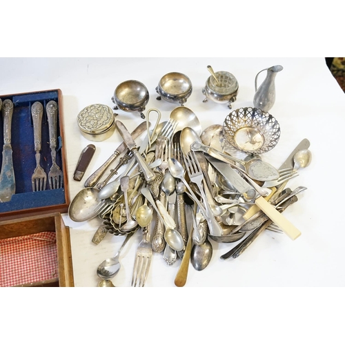 95 - A Silver Coloured White Metal Spoon dated 1846 along with various items of Silver Plate to include C... 