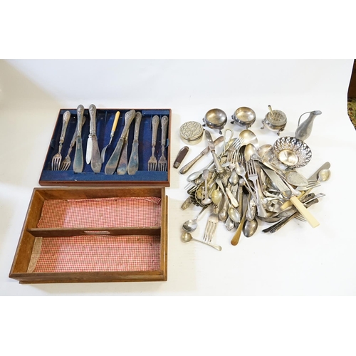 95 - A Silver Coloured White Metal Spoon dated 1846 along with various items of Silver Plate to include C... 