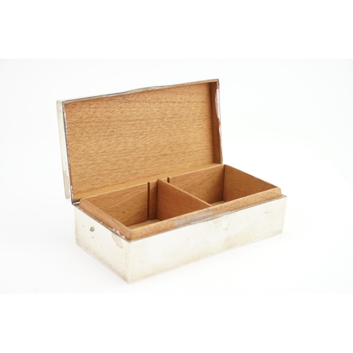 75 - A Silver mounted and teak lined Cigarette box.