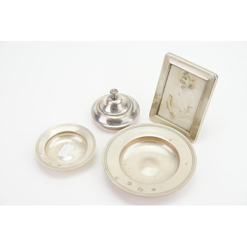 76 - Two Silver Armada Dishes along with a frame and lid.