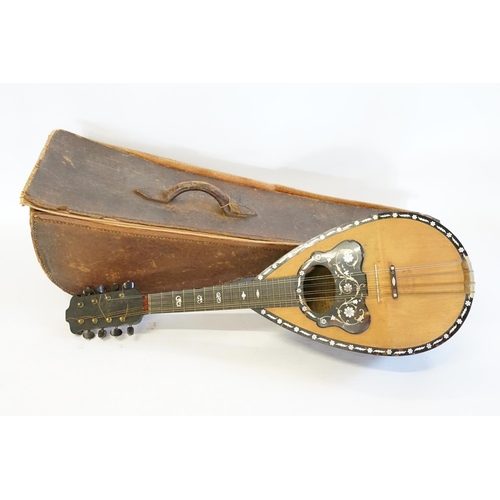 326 - A Vintage Neapolitan Mandolin with Mother of Pearl inlay by 