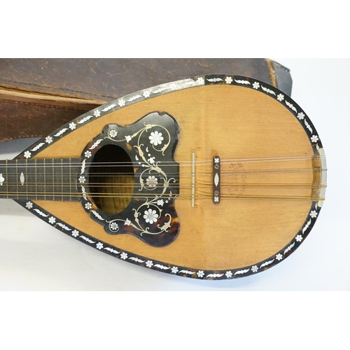 326 - A Vintage Neapolitan Mandolin with Mother of Pearl inlay by 