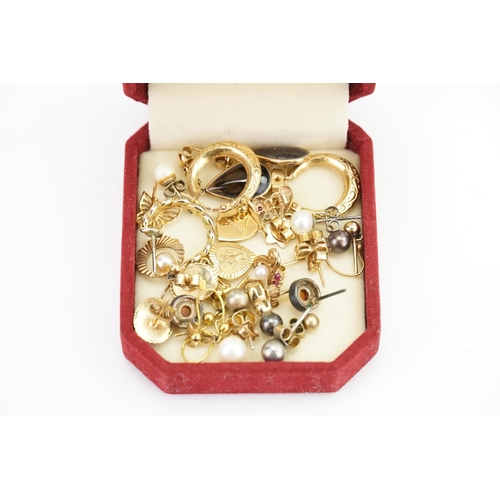 106 - A Collection of Earrings, Studs, Mother of Pearl, etc along with a Covent Garden Medal in the Origin... 