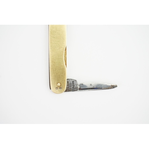 141 - An 18ct Gold Asprey of London pen knife. Weight approx. 13.9g.