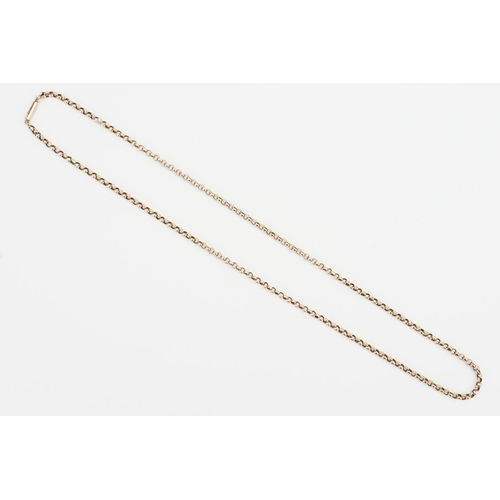 142 - A 9ct Gold Hoop Link Necklace. Length 52cms.