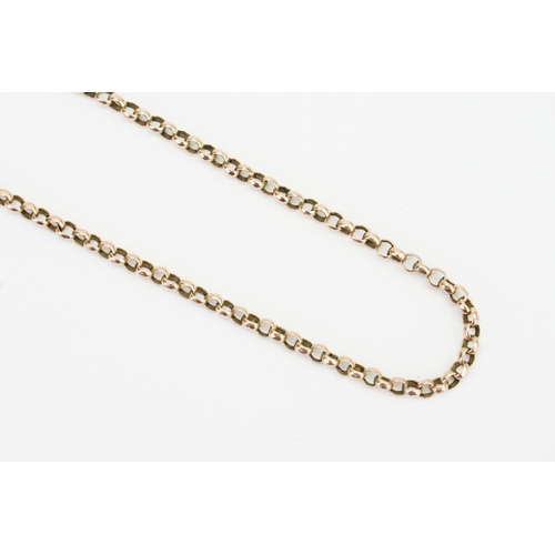 142 - A 9ct Gold Hoop Link Necklace. Length 52cms.