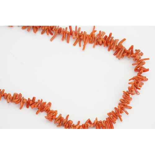 169 - A Natural Red Coral Necklace.