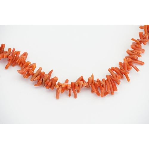 169 - A Natural Red Coral Necklace.