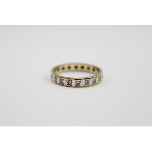 183 - A 9ct Gold Eternity Band mounted with Chip Diamonds. Size approximately P/Q. Weight approximately 2.... 