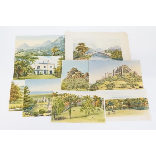 1032 - A Collection of Watercolours of Travels, Parks & Houses, circa 1850 - 1870.