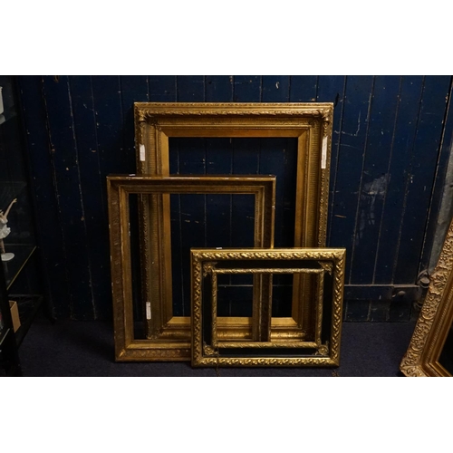 1035 - Three various gilt picture frames measuring 51cm x 80cm, 50cm x 64cm & 40cm x 30cm.