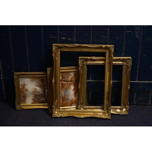 1037 - Two Large Gilt Picture Frames. 92cms x 63cms. 41cms x 53cms. along with two smaller Gilt Frames & tw... 