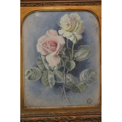 1043 - A Water Colour of Roses inscribed 