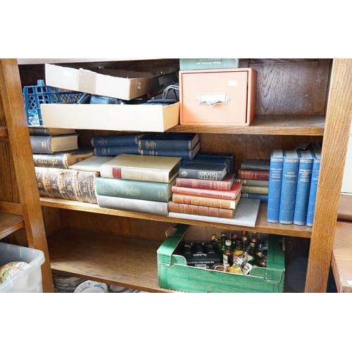 268 - A quantity of Dickens books, blue cloth bound and velum bound Holy Trinity OBE wedding book, Scot's ... 