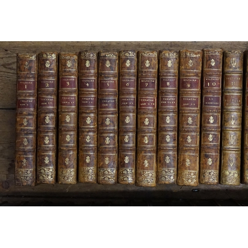 270 - A Rare Collection of 70 volumes (1-69 & one other) of Voltaire complete collection, De L'imprimerie ... 