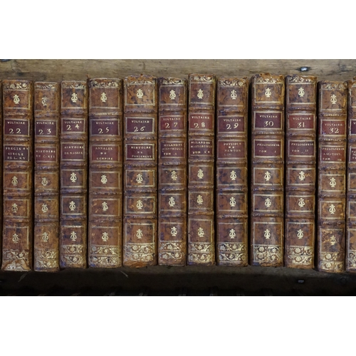 270 - A Rare Collection of 70 volumes (1-69 & one other) of Voltaire complete collection, De L'imprimerie ... 