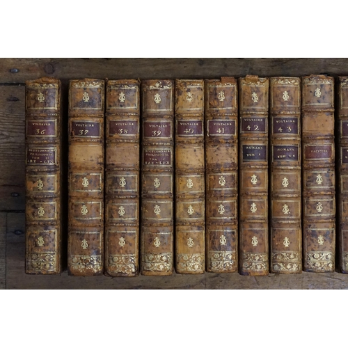 270 - A Rare Collection of 70 volumes (1-69 & one other) of Voltaire complete collection, De L'imprimerie ... 