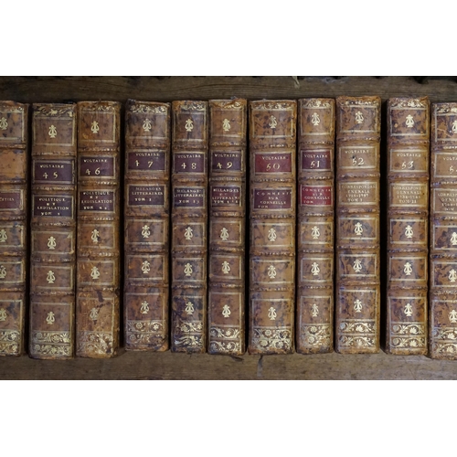 270 - A Rare Collection of 70 volumes (1-69 & one other) of Voltaire complete collection, De L'imprimerie ... 