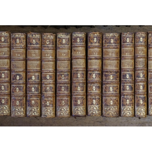 270 - A Rare Collection of 70 volumes (1-69 & one other) of Voltaire complete collection, De L'imprimerie ... 