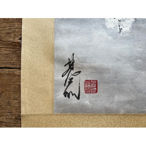 394 - Blossoming; Chinese ink on paper scroll; Attribute to Lin Fengmian. 52cm*35cm