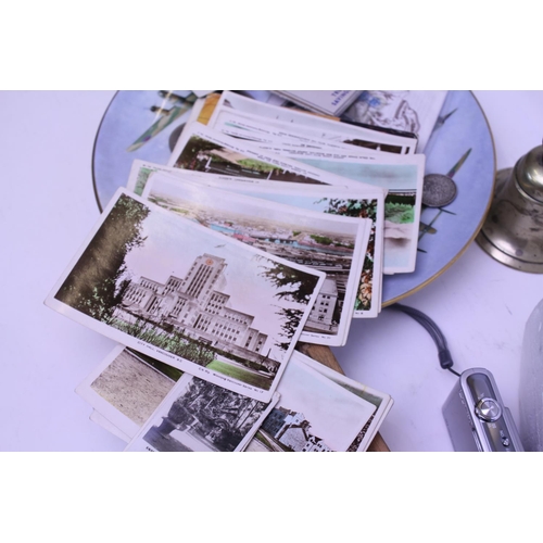 545 - A Bomber Command Plate, Coins, Post Cards, Handbell & a Martinoli Regatta Boat Stretch Angle.