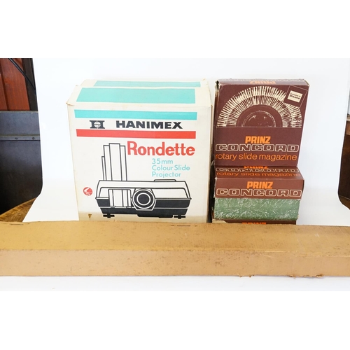 547 - An Early Hanimex Rondette 35mm Colour Slide projector in Original Box along with Three Prinz Concord... 