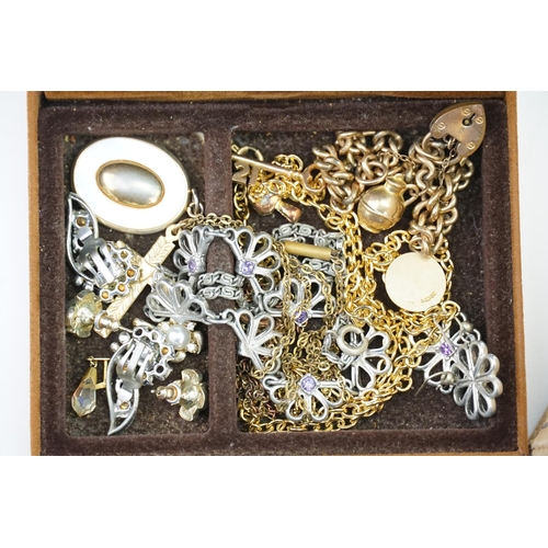 221 - A Large Collection of Costume Jewellery to include coins, pens, necklaces, etc.