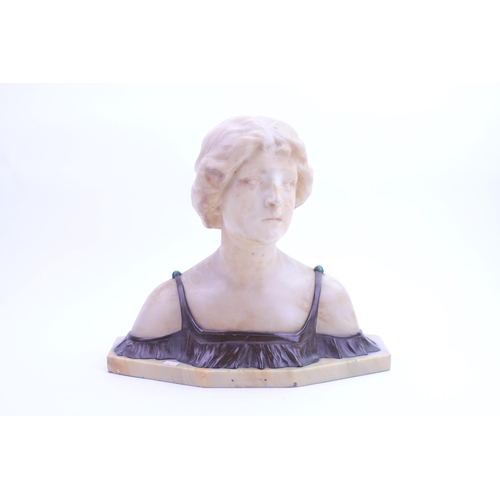 286 - A Large Fine Antique Alabaster Marble & Bronze Bust by Henry Schumacher or Mathias Schumacher Art No... 