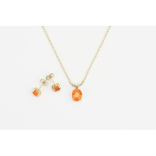 155 - A 14ct Gold Citrine Pendant (1.3g), a (3ct Citrine Size) on a 9ct Gold chain (5.6g), along with a pa... 