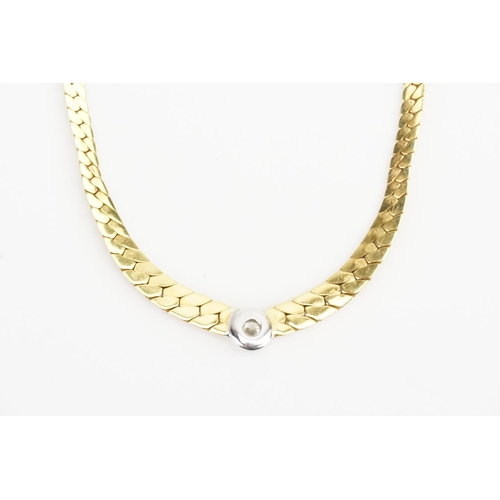 61 - An 18ct Diamond Set Snake shaped Necklace set with a 0.75ct Diamond. Weight approx: 25.4 grams. Leng... 