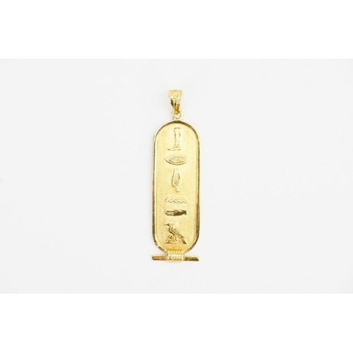 129 - An Egyptian Pendant along with a Certificate confirming it is 18ct Gold. Weight approx: 3.6 grams.