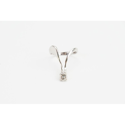 178 - A 14ct White Gold Wishbone Design Diamond Ring, Diamond Size approx: 0.38ct. Ring size: K. Weight: 2... 