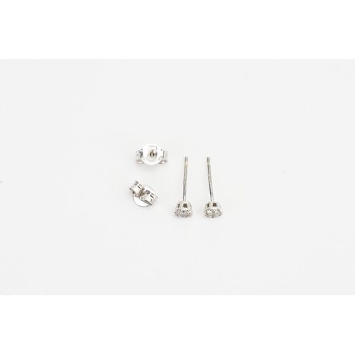 96 - A 9ct White Gold Pair of illusion set Diamond Earrings. Diamond size approx: 0.075ct. Weight: 0.9 gr... 