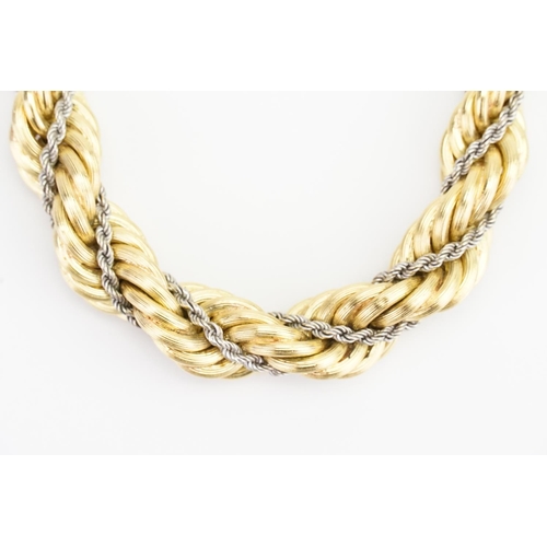 135 - A Lovely 18ct Yellow & White Gold graduated Rope Chain. Length: 45.8cms. Width 9mm-13mm. Yellow Box ... 