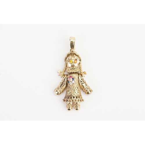 146 - A 9ct Gold Rag Doll Pendant. Weighing: 6.6 grams.