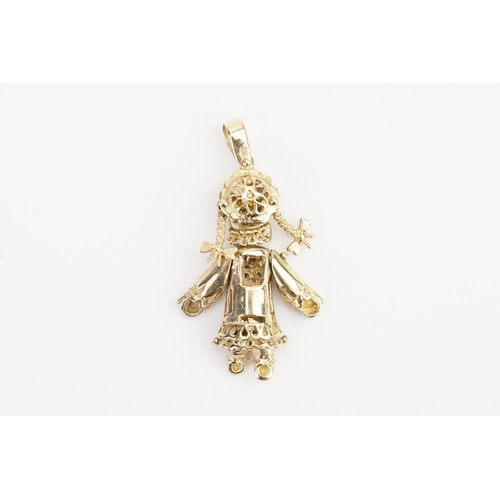 146 - A 9ct Gold Rag Doll Pendant. Weighing: 6.6 grams.