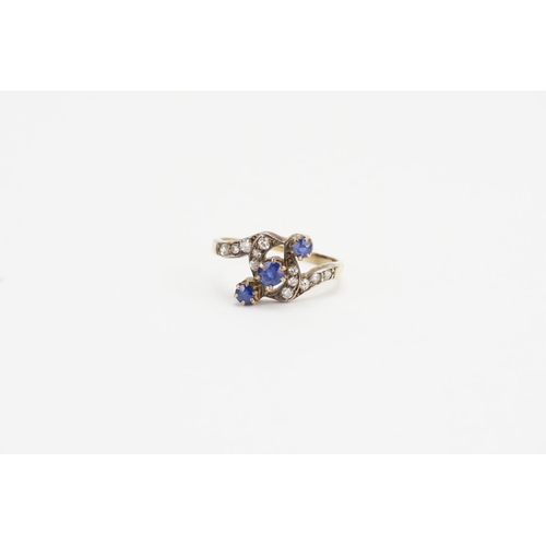 111 - A Victorian Sapphire and Diamond Ring. Largest Sapphire: 0.18ct. Largest Diamond: 0.03ct. Weight: 3 ... 