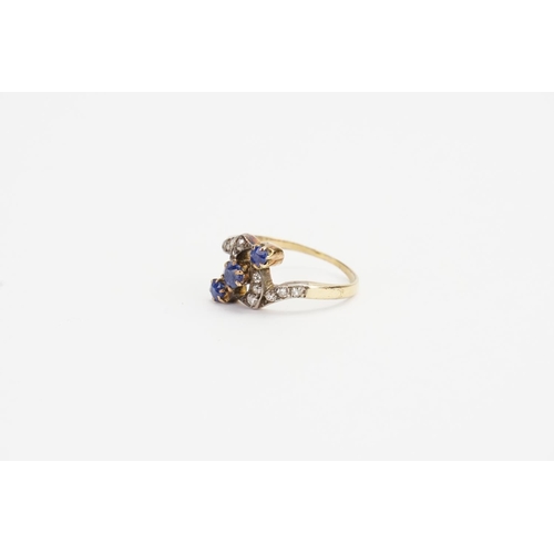 111 - A Victorian Sapphire and Diamond Ring. Largest Sapphire: 0.18ct. Largest Diamond: 0.03ct. Weight: 3 ... 