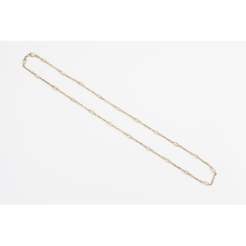 110 - A 9ct Gold Twist and Ball Chain. Length 63cms. Weight: 14 grams.